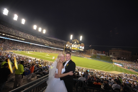 Detroit Wedding Photography at Comerica Park